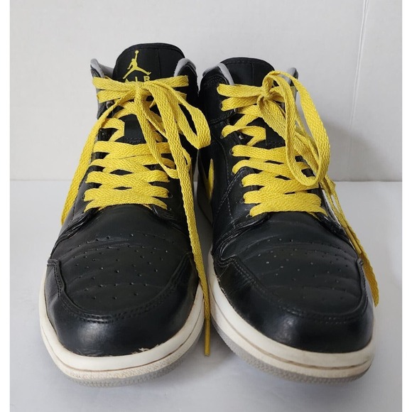 Air Jordan 1 Mid Yellow Retro Black 2014 Nike 554724-070 Mens Size 9.5 - Picture 5 of 16